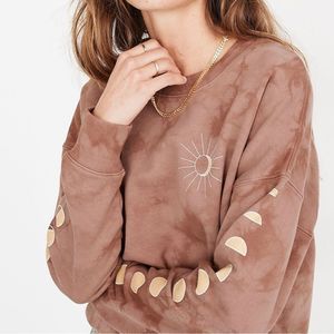 Madewell Moonphase Graphic Tie-Dye Pull Over Sweatshirt. Size XS.